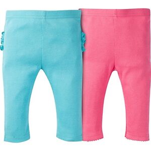 Gerber Baby Girls Ruffled Pants 2 Pack NEW Leggings Various Sizes