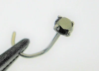 3 мм натуральный реальный черный бриллиант нос кольцо/винт .11ct сертификат, бесплатный DIA тестер - Изображение 1 из 4