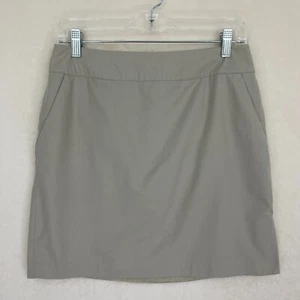 Ann Taylor casual matita e gonna diritta piatta anteriore posteriore cerniera beige taglia 8 - Foto 1 di 7
