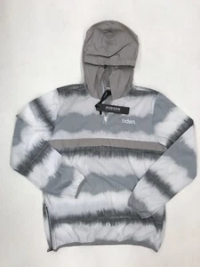 Hudson Outerwear 100% AUTHENTIC Dye Stripe Gray Mens Windbreaker Large - Picture 1 of 9