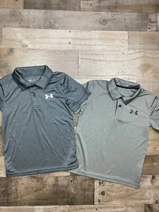 Under Armour Boys Lot of 2 Size 7 Casual Golf Heat Gear Polo Shirts - Picture 1 of 11