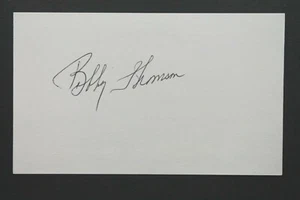 Bobby Thomson (d.2010) New York Giants Autographed Signed 3x5 Index Card - Picture 1 of 2
