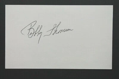 Bobby Thomson (d.2010) New York Giants Autographed Signed 3x5 Index Card - Image 1 of 2