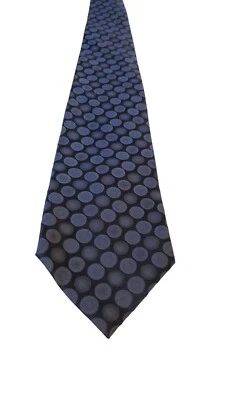 Corbata de cuello DOCKERS para hombre resistente a las manchas 100 % seda azul círculo geométrico usada en excelente estado Foto 1 de 4