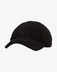 NEW Nike Black Sherpa Faux Fur Baseball Cap Hat Adult One Size Men's Women's NWT - Picture 1 of 8