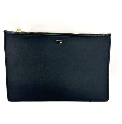 Tom Ford TF Negro Imitación Cuero Bolsa Plana Delgada Bolso sin asas Bolso de Cosméticos Estuche Nuevo con Etiquetas Foto 1 de 4