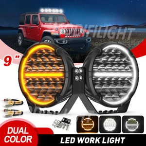 Pair 9"inch 600W LED Work Driving Lights DRL for Jeep Wrangler Ford F‑150 Ranger - Picture 1 of 11