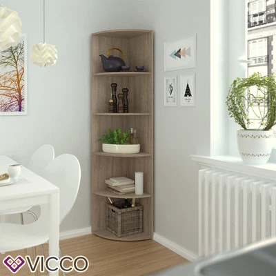Eckregal Küchenregal Badregal Wohnzimmer 180 x 40 cm Ecki Eiche Sonoma Vicco - Bild 1 von 4