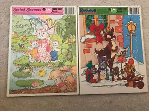 Vintage Puzzles Rudolph Red Nose Reindeer & SpringShower Cardboard Tray Bonus + - Picture 1 of 7