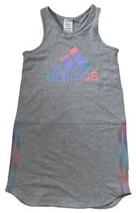 adidas Curved Hem Tank Dress Size M 10/12 Gray Heather - Picture 1 of 9