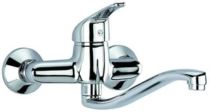 GRIFO COCINA FREGADERO PARED (15 CM.) CROMADO CAÑO BAJO 5 AÑOS DE GARANTIA - Imagen 1 de 2