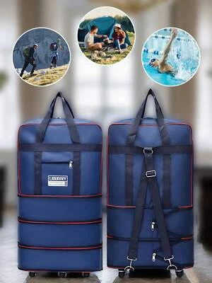 Bolsa de equipaje de viaje plegable con ruedas, mochila de almacenamiento grande - alta calidad Foto 1 de 4