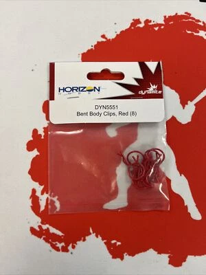 Dynamite Bent Body Clips Red 8 DYN5551 Electric Car/Truck Option Parts - Image 1 of 2