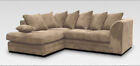 New L-Shaped Sofa R/L Jumbo Cord Universal Corner Fabric Living Room FB/SC UNFS)