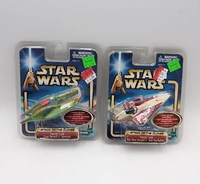 Star Wars ATOC Force Link OBI WAN'S JEDI Starfighter Zam Wesell Speeder 2002 - Imagem 1 de 4