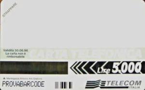C&C 5336 SCHEDA TELEFONICA NUOVA MAGNETIZZATA PROTOTIPI E PROVE PROVABARCODE - Foto 1 di 2
