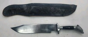 Vintage Pancho Villa Bowie Knife Fixed blade With Leather Sheath - Picture 1 of 11