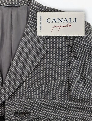 Canali Proposta Tessuto Blazer Suit Jacket Gray Green Beige Nailhead 46XLong EUC - Image 1 of 4