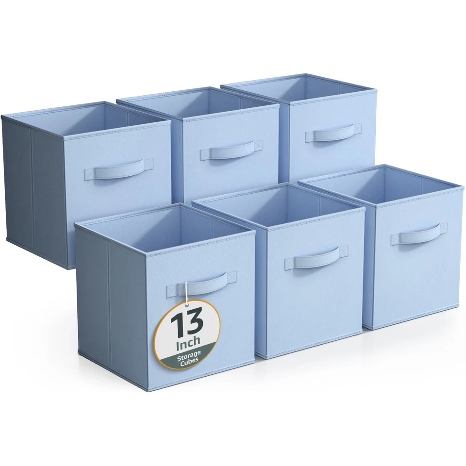 Sorbus Fabric Storage Bins 13" Foldable Cubes With Handles Cubbies -6 Pk - Image 1 of 1