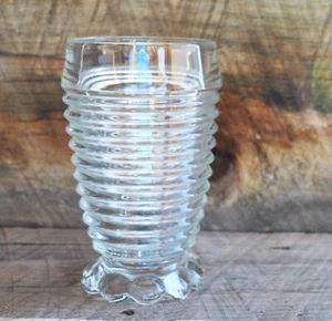 Anchor Hocking Park Ave Manhattan 10oz Drinking Glass Tumbler Ribbed Beaded Feet - Picture 1 of 15