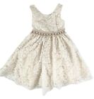 Kids Dream Flower Girl Dress, Size 4-6 Champagne Pearl Tulle Underskirt Special