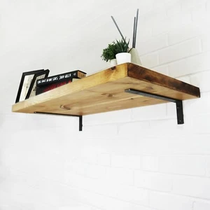 Rustic ‘L’ Brackets With 44cm X 4.4cm Shelf | Industrial Style - Picture 1 of 6