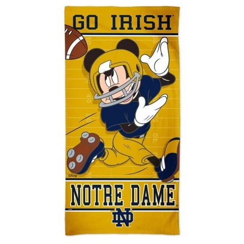 NOTRE DAME FIGHTING IRISH MICKEY MOUSE SPECTRA BEACH TOWEL 30"X60" COTTON PLUSH Cover