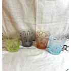 4 Allary Manorisms Geometrical Graphic Low Ball Glasses-Frosted~Weighted Bottoms