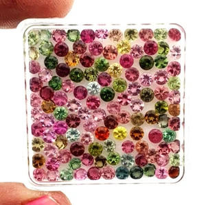 Natural Multi Tourmaline Round Cut Loose Gemstone Lot 50 Pcs 3 MM - Picture 1 of 4