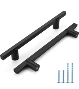 Matte Black Cabinet Pulls 5 Inch Cabinet Pulls Square Cabinet Handles 10 pcs - Picture 1 of 7