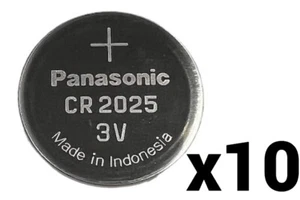 10 TEN PANASONIC CR2025 BULK CR 2025 3V LITHIUM COIN CELL BATTERY EXP 2033 - Picture 1 of 5