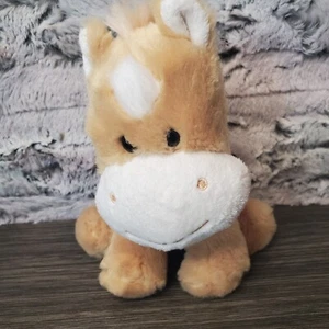 Aurora 2104 Small 6 Inch Beige Plush Pony Horse Stuffed Animal Lovey - Picture 1 of 10