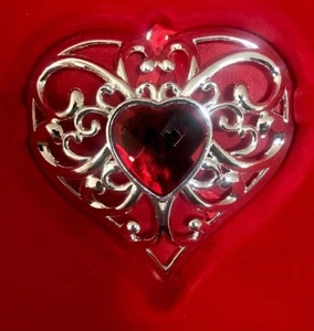 Lenox Joyas Plateado Rojo Gema Corazón Adorno Día de San Valentín Regalo NUEVO - Imagen 1 de 4