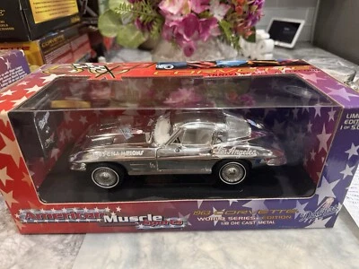 1/18 Ertl 1963 CHEVY CORVETTE SPLIT WINDOW Chrome LOS ANGELES DODGERS+Tool Box - Image 1 of 4