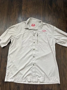 Camisa de Pesca Berkley Para Hombres Grande Beige UFP 20+ Cremallera Bolsillo Logo Pez Ventilado L - Imagen 1 de 5