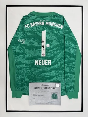 Bayern München Trikot Manuel Neuer signiert im Rahmen COA Adidas 140 - Bild 1 von 4