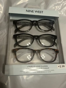 NINE WEST Designer Reading Glasses +2.50 light weight scratch resistant NIB - Picture 1 of 9