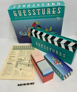VINTAGE 1990 MILTON BRADLEY GUESSTURES BOARD GAME (Charades) - COMPLETE - Picture 1 of 8