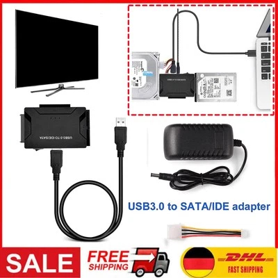 DHL IDE SATA to USB 3.0 Adapter 2.5/3.5 Zoll HDD/SSD Festplatten CD DVD ROM 2025 - Bild 1 von 4