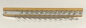 Vintage MCM Tie Rack ~ Tie Scarf Belt Organizer Wood & Metal Holds 24 13.5”long - Picture 1 of 4