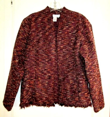 COLDWATER CREEK BURNT ORANGE TWEED JACKET  Size M - Image 1 of 4
