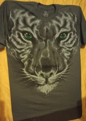 Camiseta White Tiger Face NOVA M Adulto Azul Líquido vintage design descontinuado - Imagem 1 de 2
