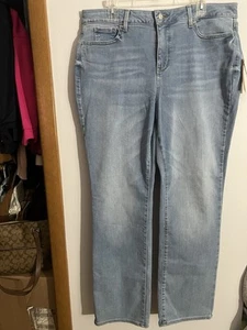 NYDJ Marilyn Straight Light Wash Jeans Size 16 - Picture 1 of 20