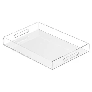 Bandeja Acrílica 16x12 con Asas de Corte - A Prueba de Derrames 16" x 12" x 2" Transparente - Imagen 1 de 7