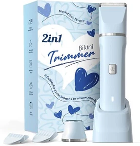 Electric Shaver for Women - Wet & Dry Body Hair Trimmer, Legs & Bikini, Blue - Picture 1 of 9