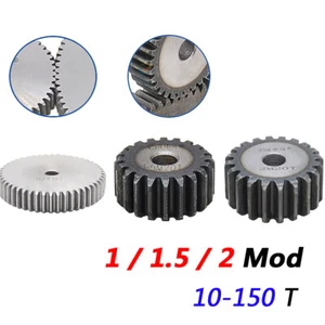 1/1.5/2 Mod Spur Gear 10T to 150T Flat Gear Motor Transmission Gear 45# Steel - Picture 1 of 13