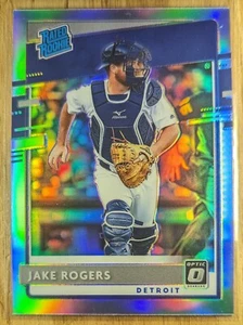 2020 JAKE ROGERS RC Donruss Ottica Argento Prizm Rifrattore Classificato Rookie Tigers MLB - Foto 1 di 2
