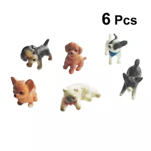 6PCS Simulation Mini Cat Dog Model Figurines Animals Miniature Pet Doll Toys - Picture 1 of 11