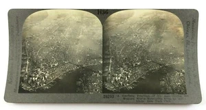 26293 Heart of New York City From Airplane NYC Keystone Stereoview M012 - Picture 1 of 4