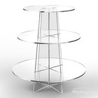 Displaypro 3 Tier Acrylic Cupcake Display Stand Cup Cake Party Holder - Round